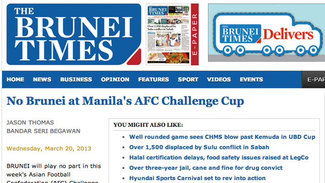 Brunei pulls out of Challenge Cup Qualifiers